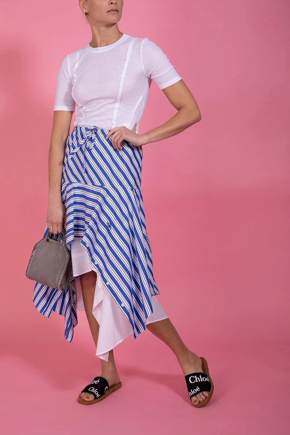 Layered Asymmetric Midi Skirt