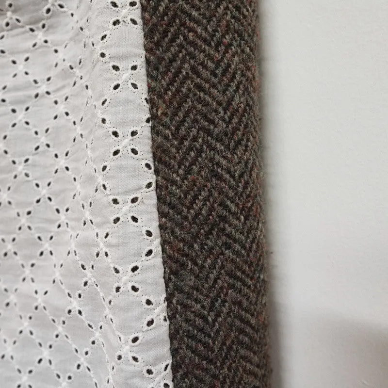 layered lace / tweed skirt