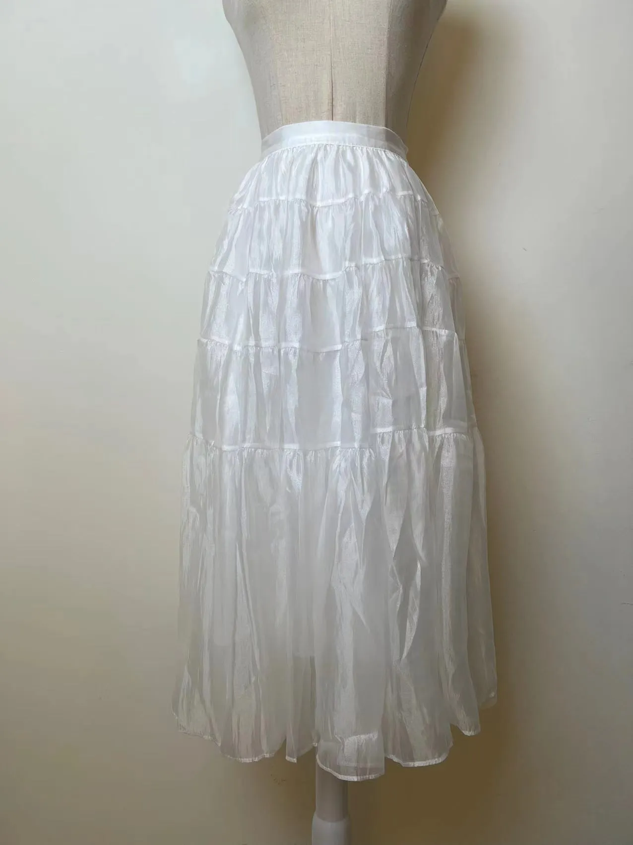 Layered Tulle Chiffon Sheer Maxi Skirt
