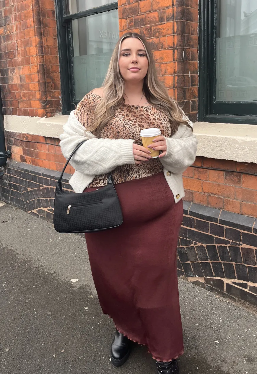 MAPLE/HAZELNUT REVERSIBLE MAXI SKIRT