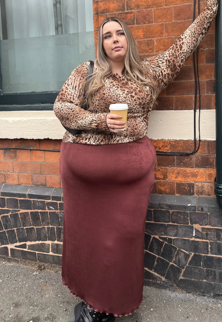MAPLE/HAZELNUT REVERSIBLE MAXI SKIRT
