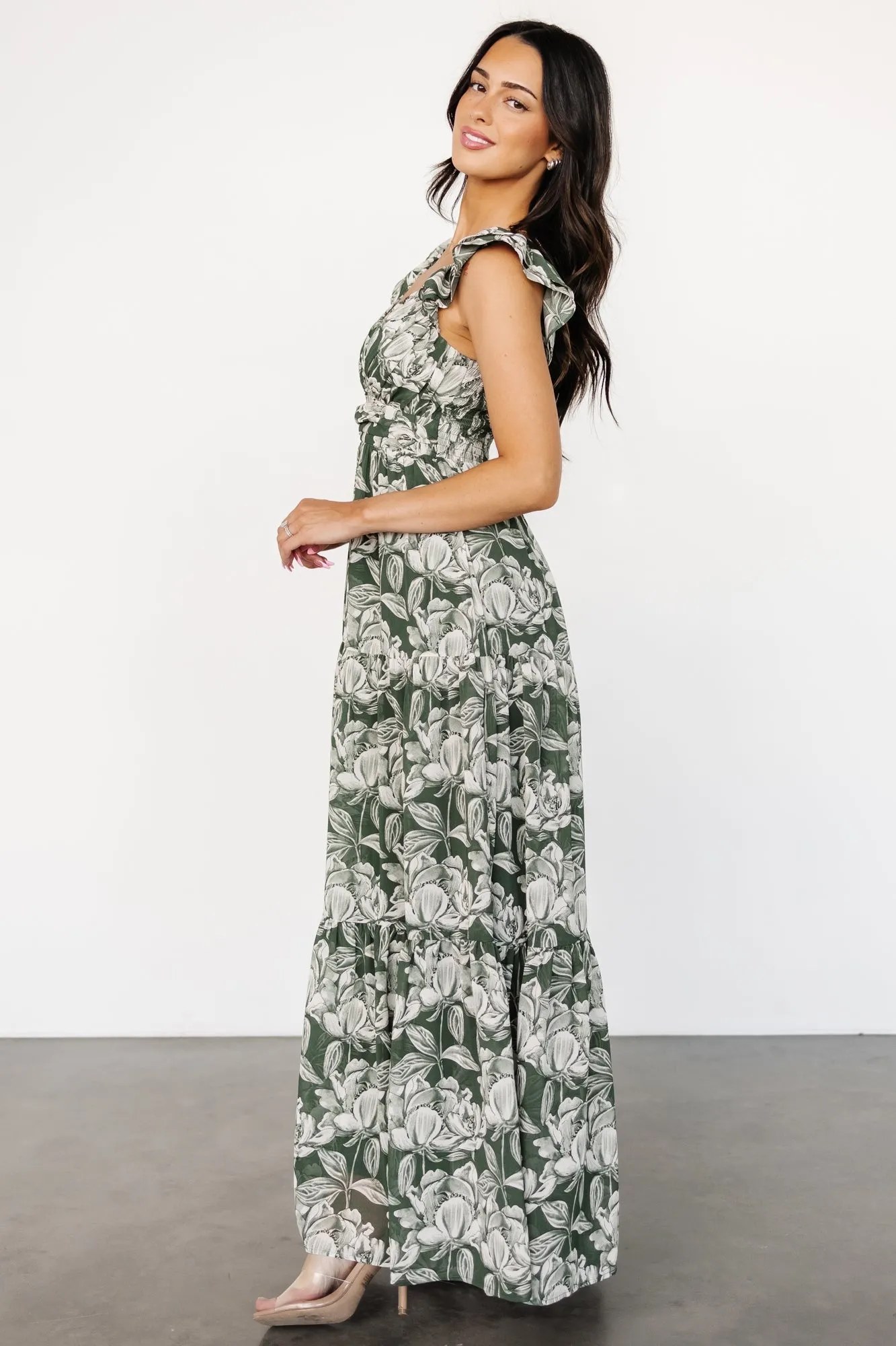 Martina Maxi Dress | Green   White