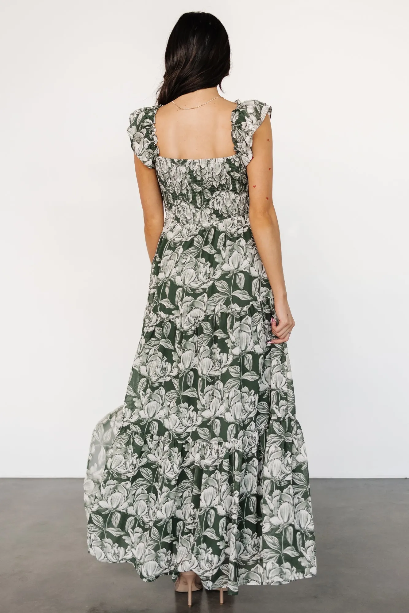 Martina Maxi Dress | Green   White