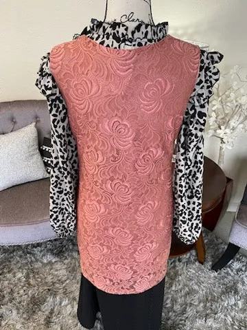 Mauve Lace Sleeveless Tunic/Dress
