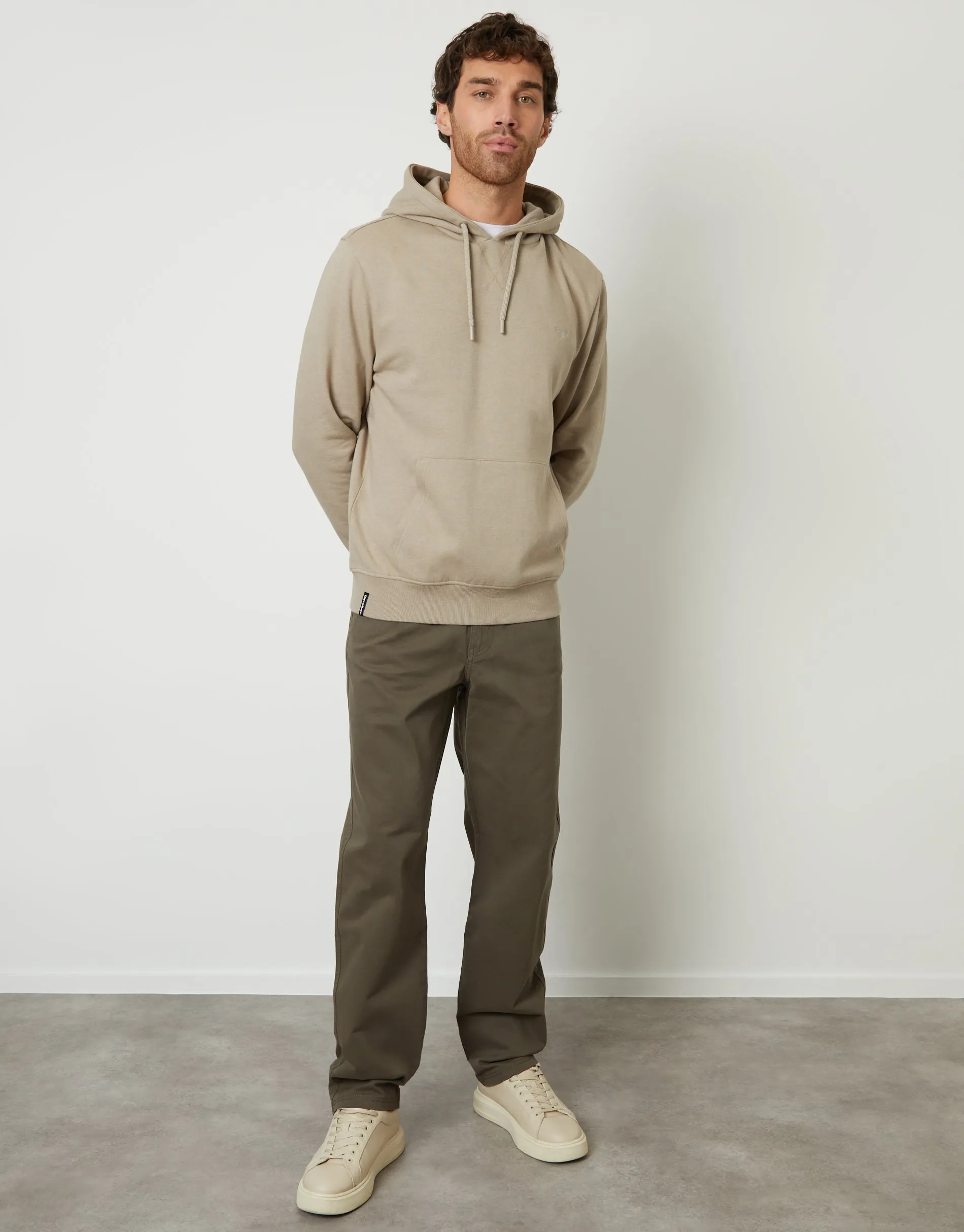 Men's Oatmeal Marl Pullover Hoodie