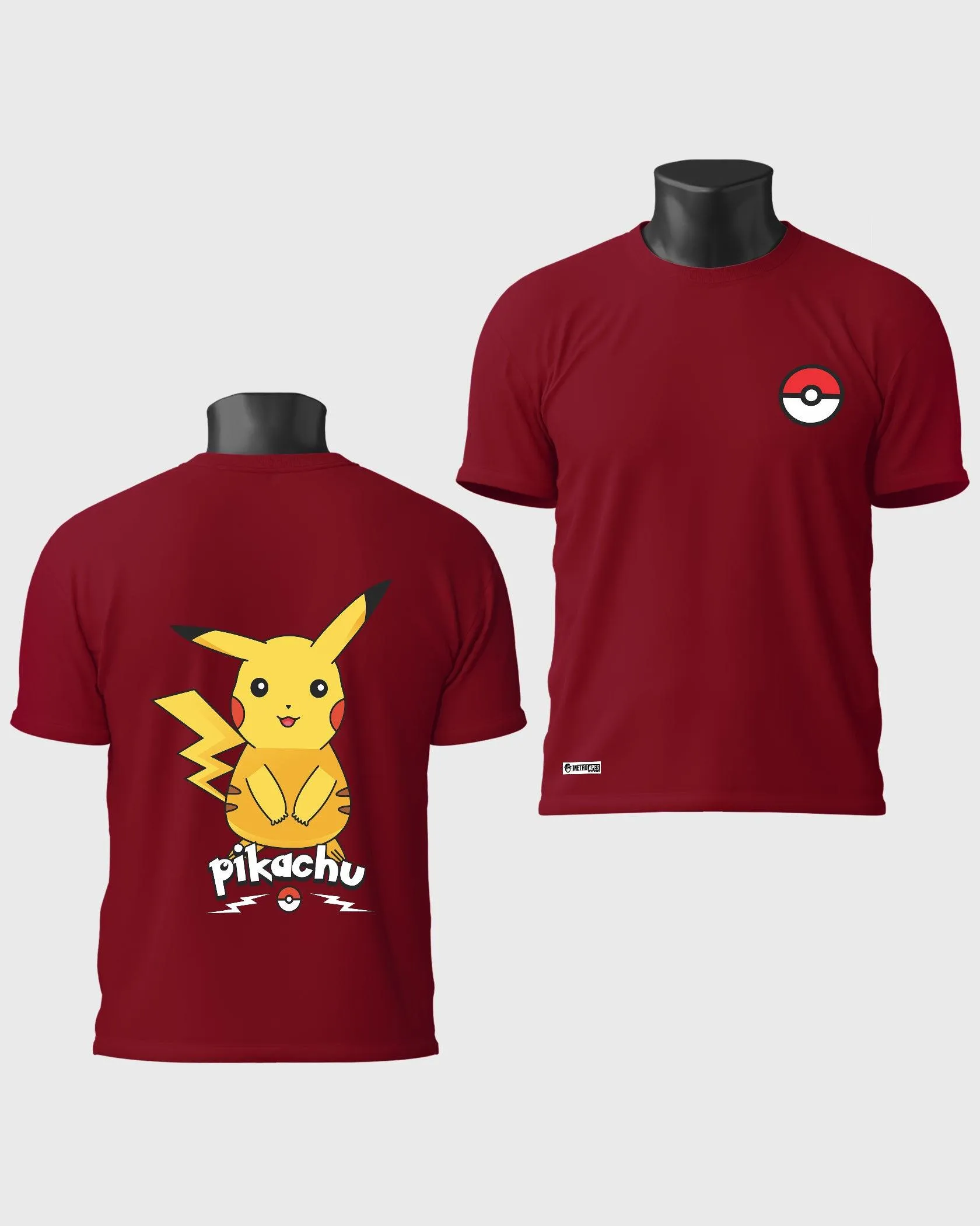 Mens Regular Tshirt Cartoon Pokemon Pikachu