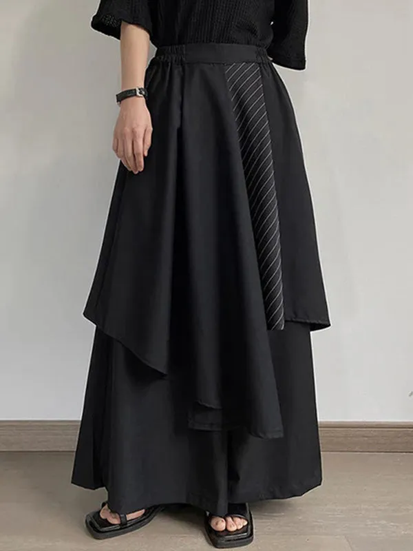 Mens Striped Patchwork Layered Casual Skirt SKUK44476