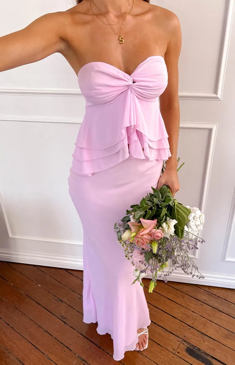 Myrna Pink Strapless Top