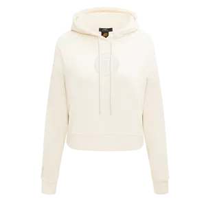 NBA NEW YORK KNICKS NEUTRAL WOMEN'S CROPPED PO HOODIE (EGGSHELL)
