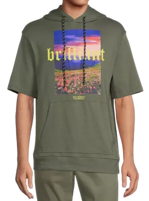 NO BOUNDARIES S/S GRAPHIC HOODIE GREEN - NB13100057393GB