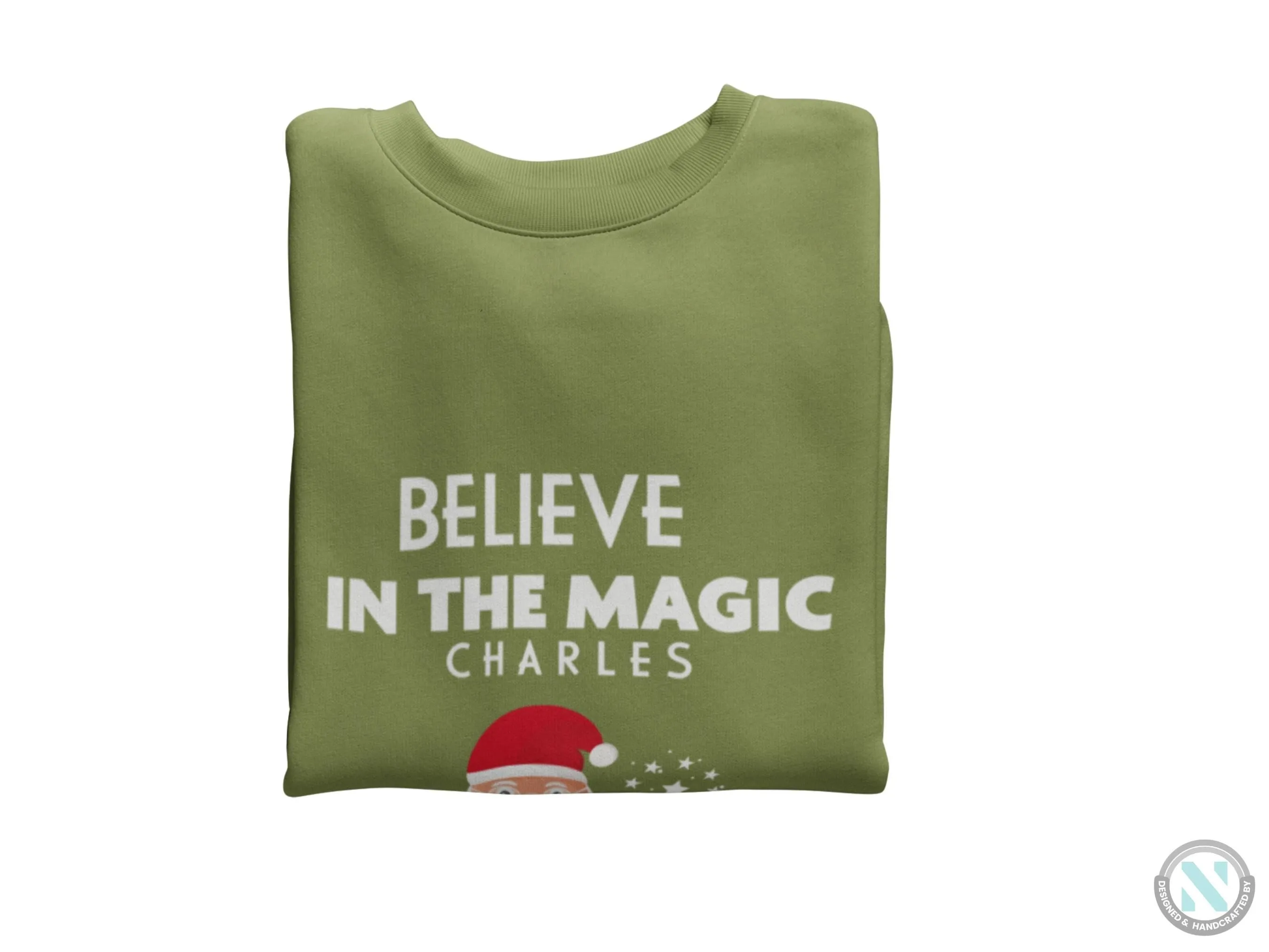 Personalized Christmas Sweatshirt for Toddler Boys with Believe in The Magic