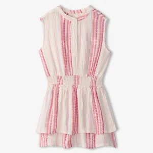 Pink Ribbon Smocked Waist Dress