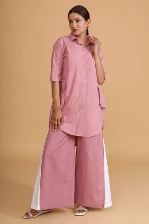 Pink Short Shirt Pocket Tunic