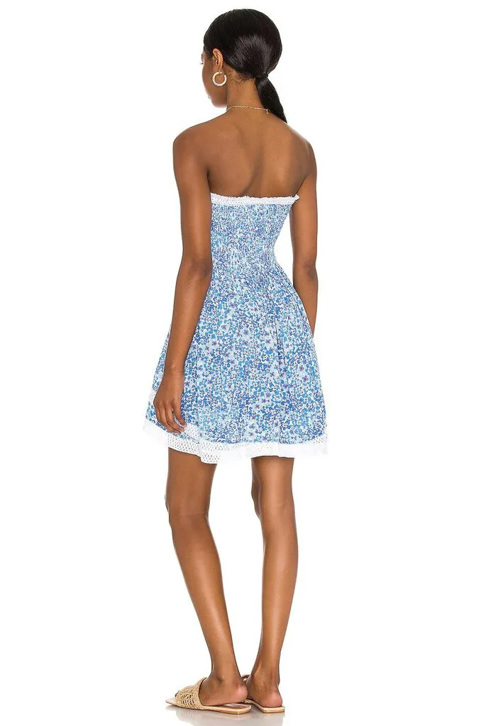 Poupette St. Barth Claire Dress in Blue Hortensia - Size XS