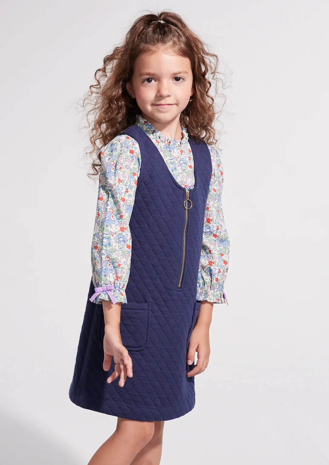 Quilted Jumper - Navy
