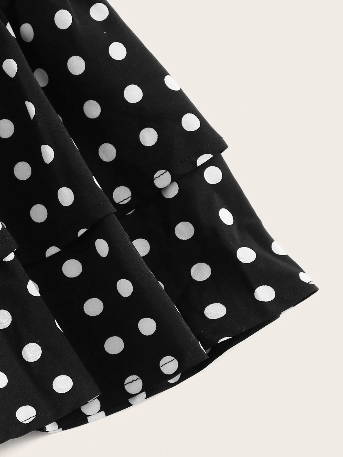 SHEIN Plus Frill Trim Layered Polka Dot Skirt
