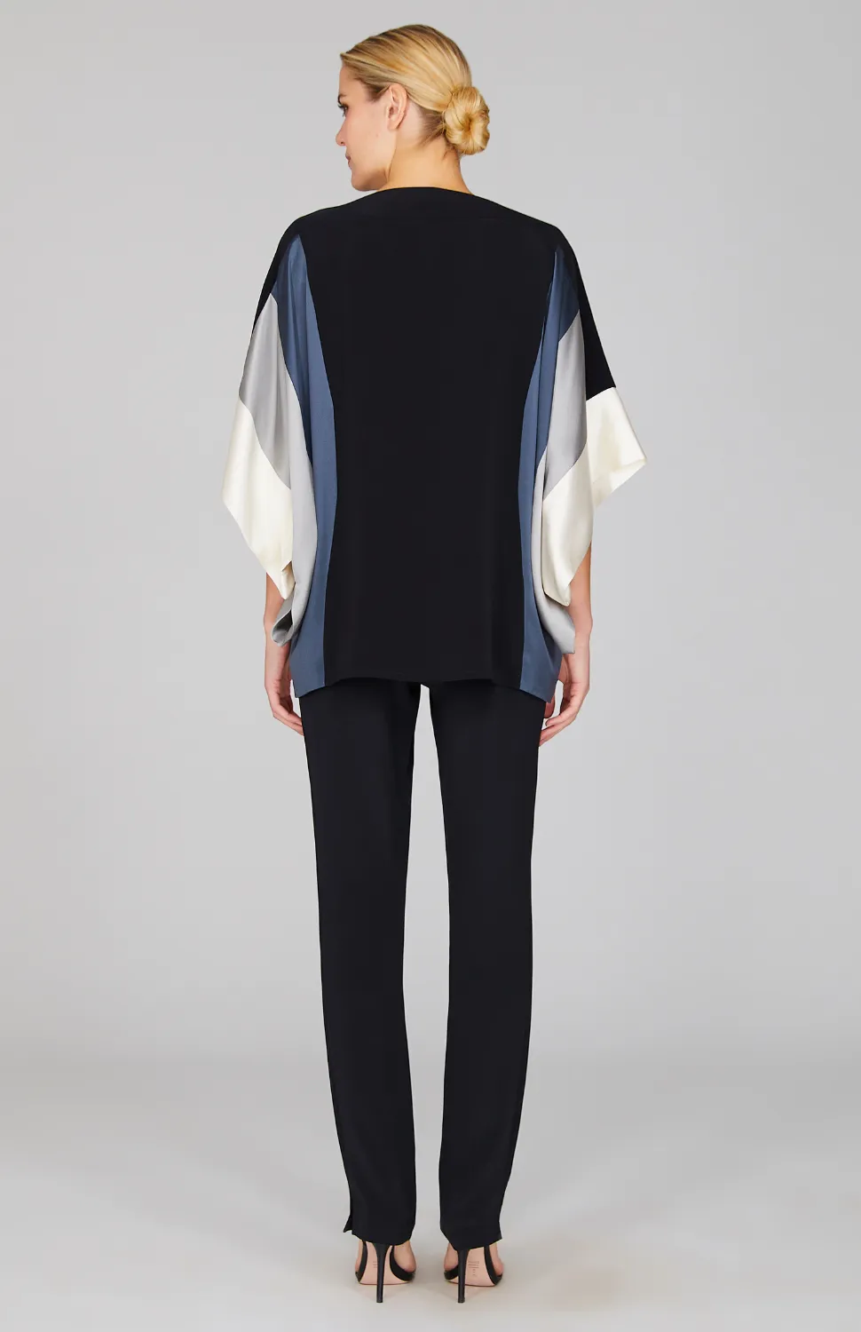 Silk Tunic w/Contrast Satin Bands