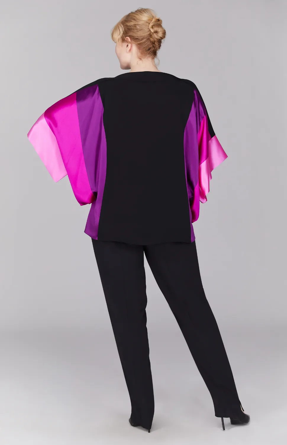 Silk Tunic w/Contrast Satin Bands