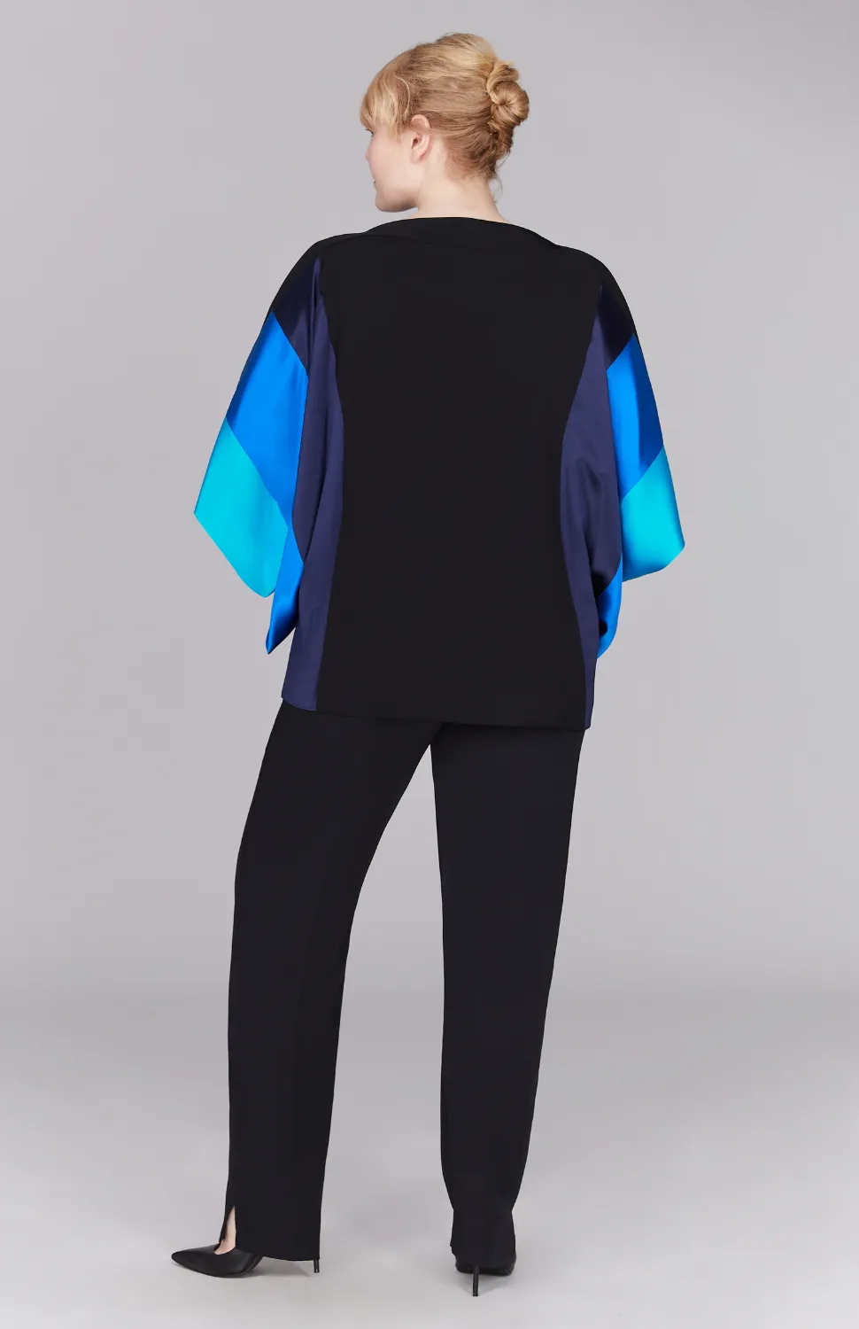Silk Tunic w/Contrast Satin Bands