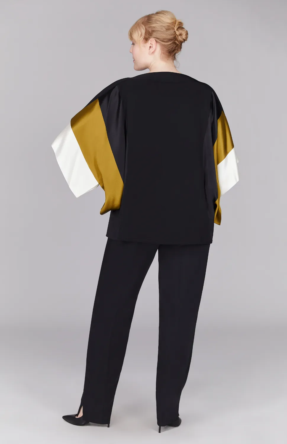 Silk Tunic w/Contrast Satin Bands