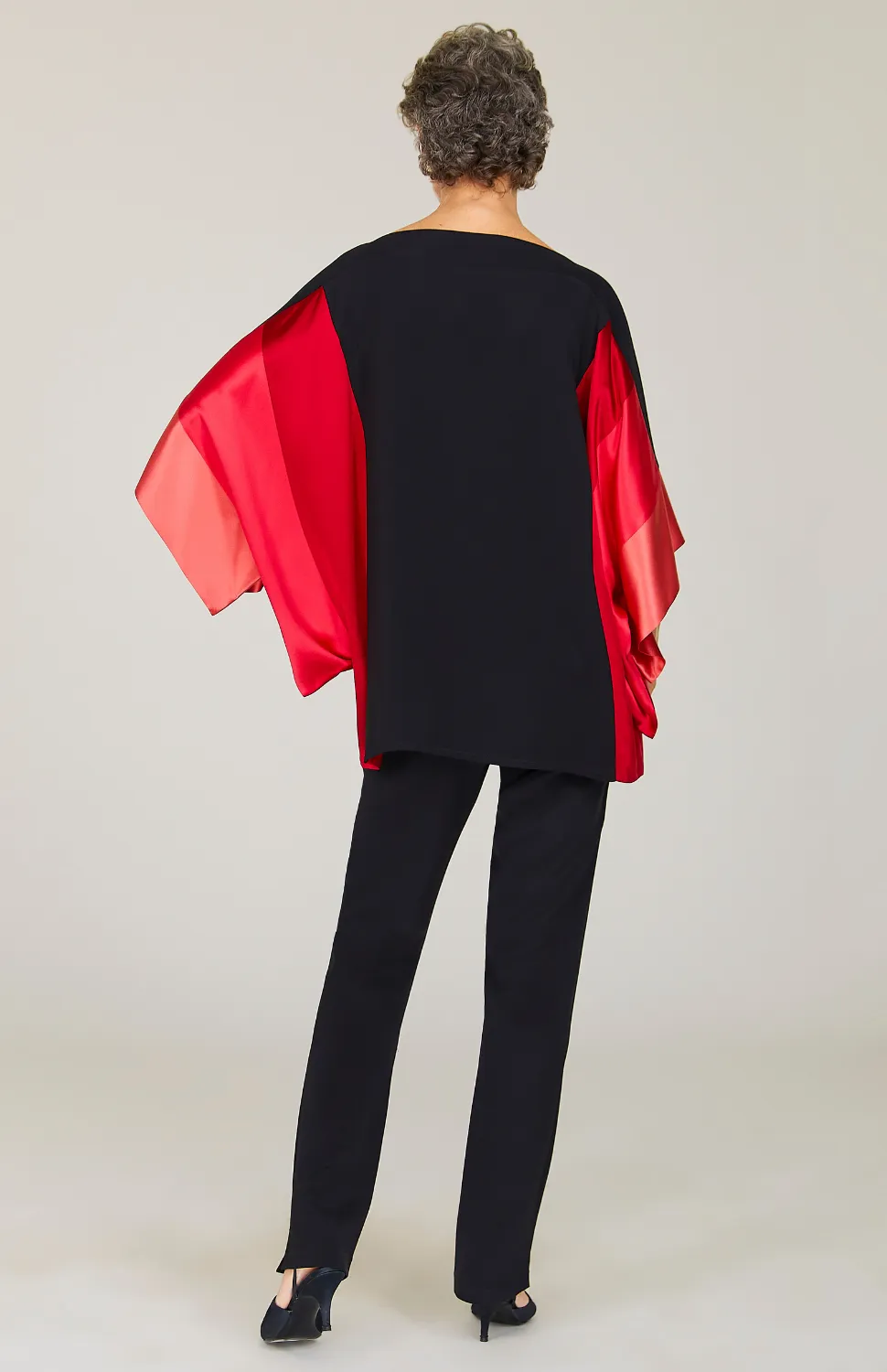 Silk Tunic w/Contrast Satin Bands