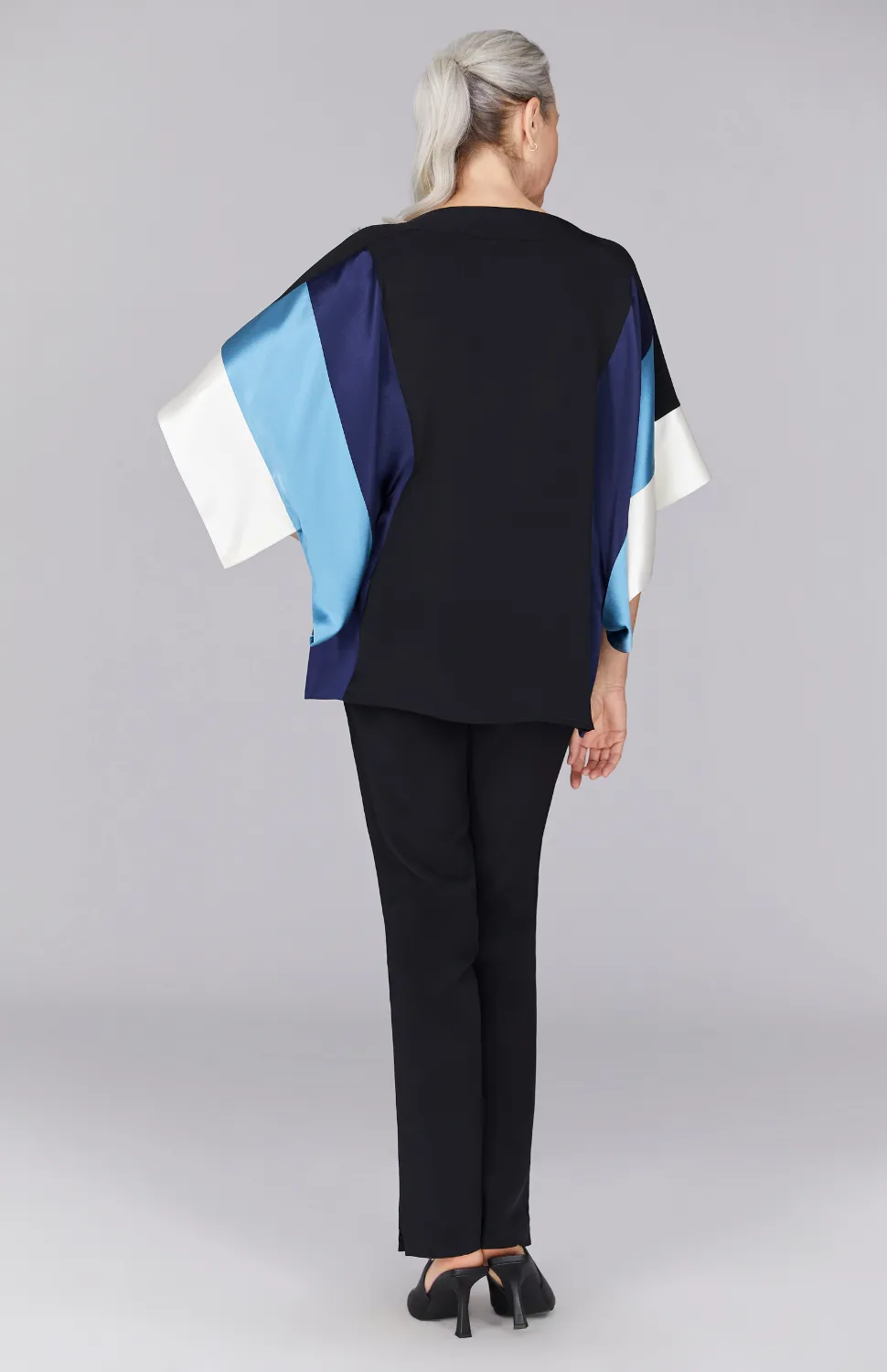 Silk Tunic w/Contrast Satin Bands