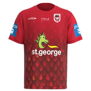 St George Illawarra Dragons 2023 Men's Warm Up Tee NRL Rugby League by Classic