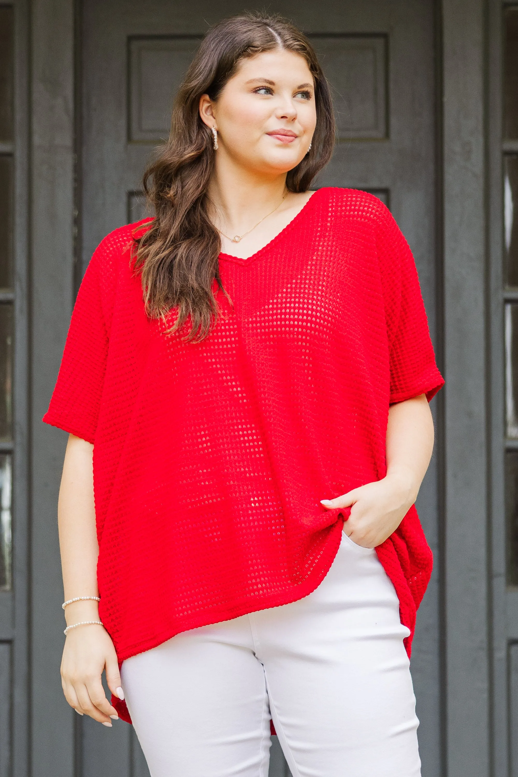 Take Care Of Me Dolman Tunic, Red