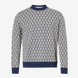 Valentino Crewneck Wool Jumper With Toute La V Jacquard Pattern