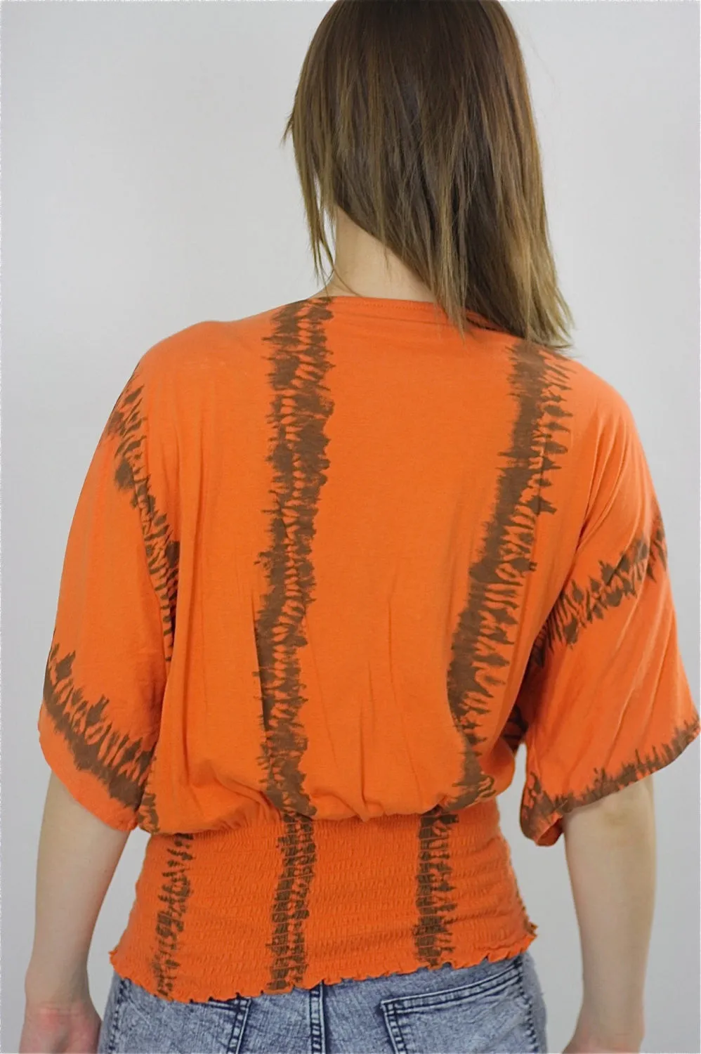 Vintage 80s Ethnic Tribal Tie Dye Hippie Boho top tunic