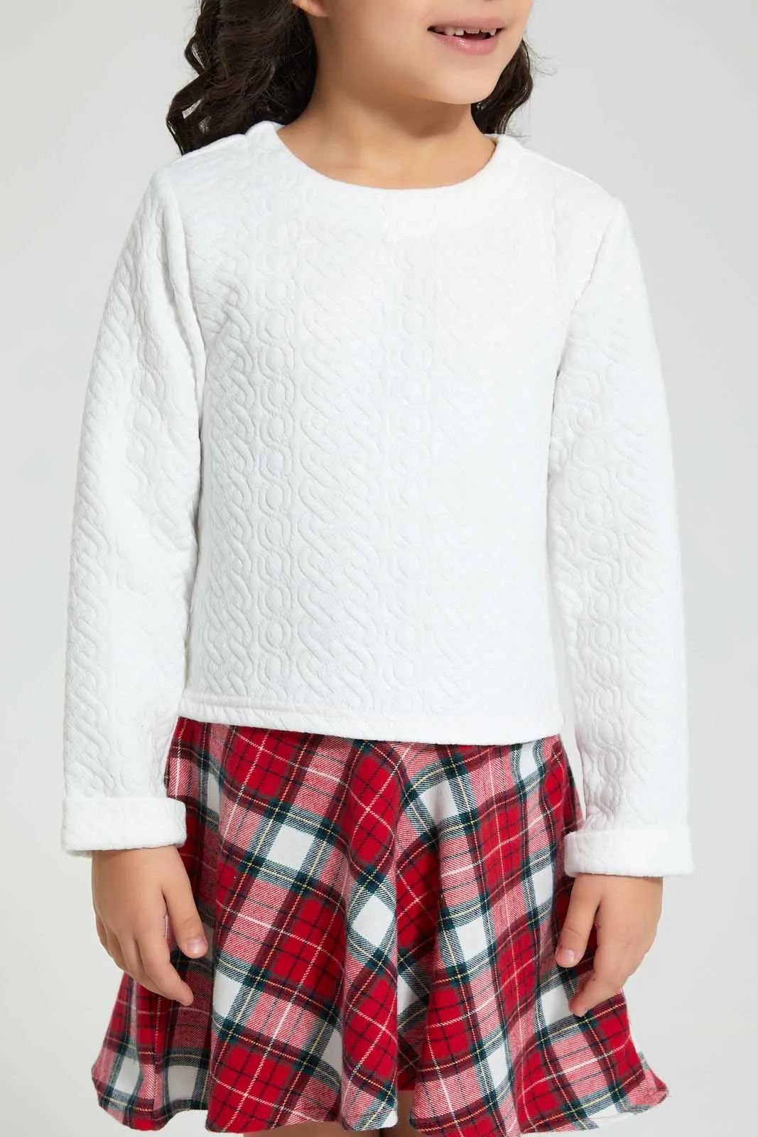 White And Red Checkered Dress