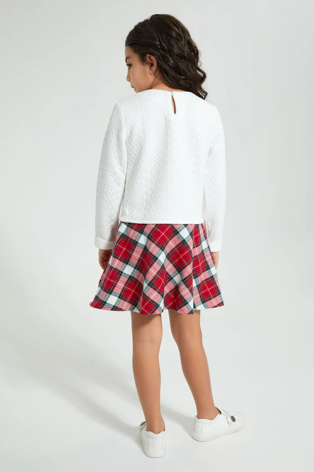 White And Red Checkered Dress