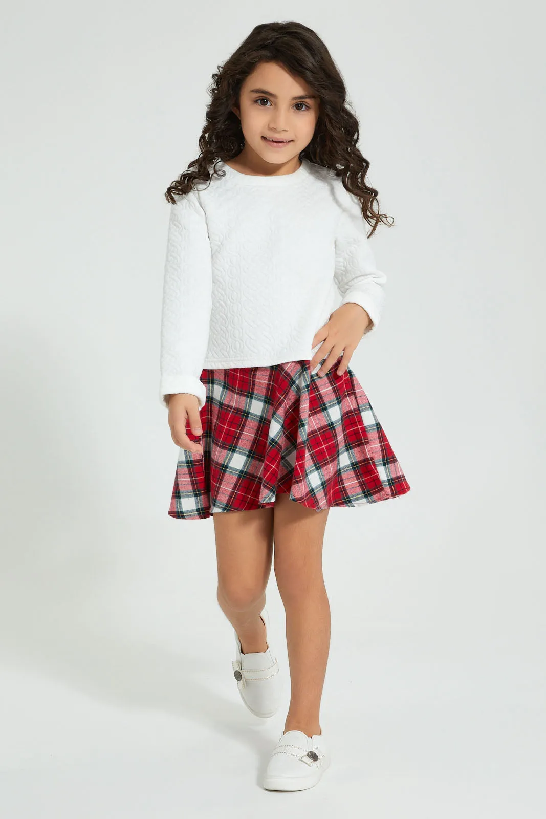 White And Red Checkered Dress
