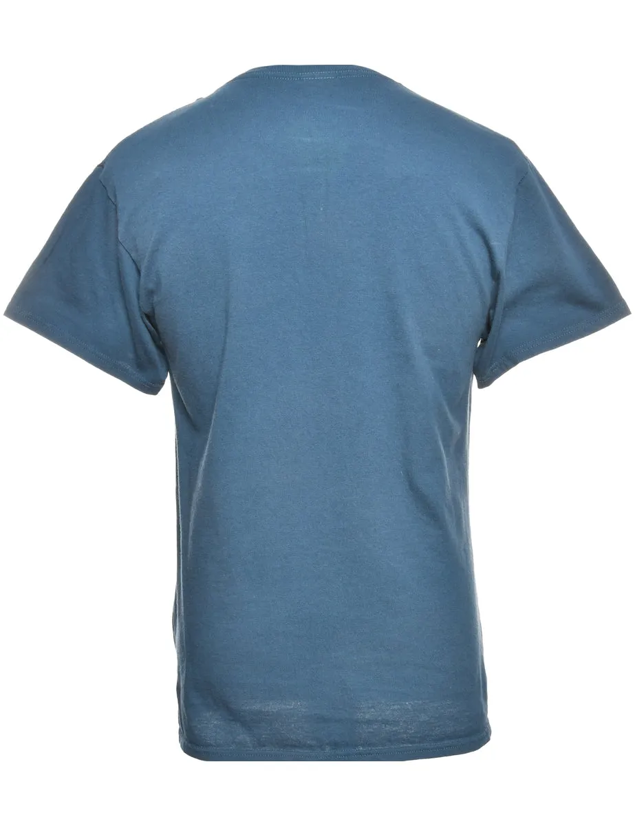 Wolf Print Navy Animal T-shirt - M